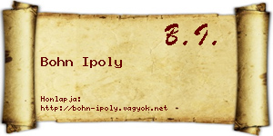 Bohn Ipoly névjegykártya